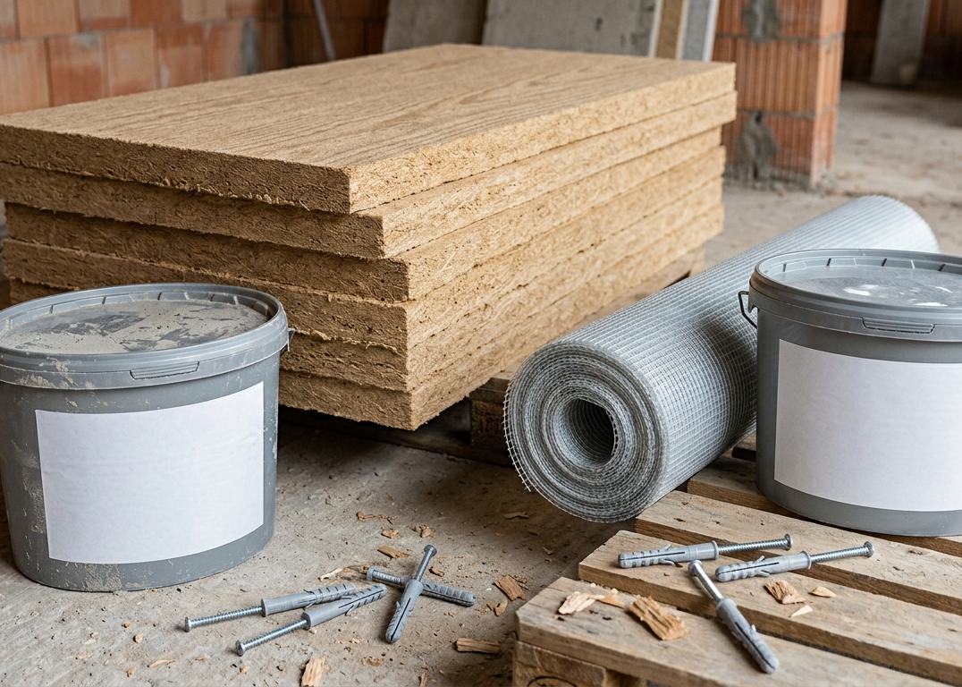Komplettpaket für die Innendämmung aus Holzfaser mit allen Systemkomponenten